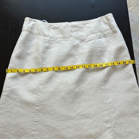 M&S Linen Tulip Bottom Midi Skirt - Picture 6 of 7